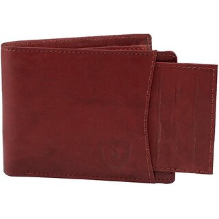                       Keviv Men Red Genuine Leather Wallet - Mini (10 Card Slots)                                              