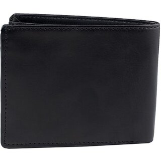                       Keviv Men Casual Black Genuine Leather Wallet - Mini (4 Card Slots)                                              