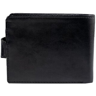                       Keviv Men Casual Black Genuine Leather Wallet - Mini (10 Card Slots)                                              