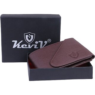                       Keviv Men Brown Artificial Leather Wallet - Mini (5 Card Slots)                                              