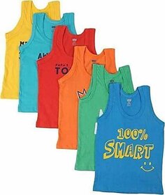 SUPERMOOD Vest For Baby Boys & Baby Girls Cotton Blend (Multicolor, Pack of 6)