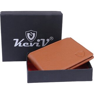                       VSR Men Tan Genuine Leather Wallet - Mini (8 Card Slots)                                              