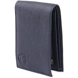                       Keviv Men Casual Black Artificial Leather Wallet - Mini (10 Card Slots)                                              