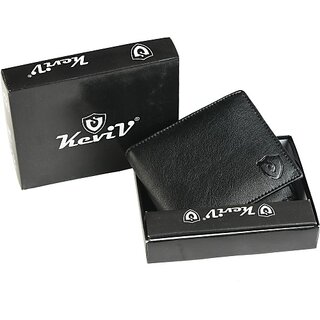 Keviv Men Casual Black Artificial Leather RFID Wallet - Mini (10 Card Slots) Keviv Men Casual Black Artificial Leather RFID Wallet - Mini (10 Card Slots)