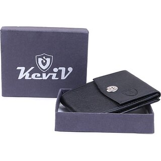                       Keviv Men Black Artificial Leather Wallet - Mini (10 Card Slots)                                              