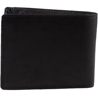                       Keviv Men Casual Black Genuine Leather Wallet - Mini (5 Card Slots)                                              