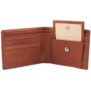                       Keviv Men Casual Brown Genuine Leather Wallet - Mini (5 Card Slots)                                              
