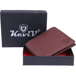                       Keviv Men Casual, Formal Brown Artificial Leather Wallet - Mini (5 Card Slots)                                              