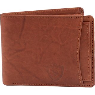                      Keviv Men Casual Brown Genuine Leather Wallet - Mini (10 Card Slots)                                              