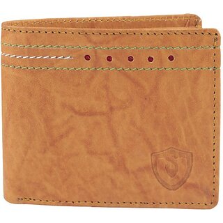                       Keviv Men Casual Tan Genuine Leather Wallet - Mini (10 Card Slots)                                              