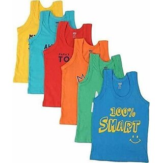 SUPERMOOD Vest For Baby Boys & Baby Girls Cotton Blend (Multicolor, Pack of 6)
