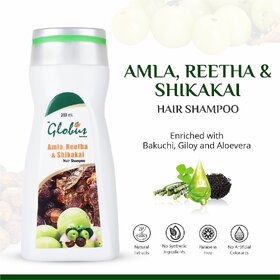 Globus Remedies Amla Reetha Shikakai Shampoo - 200 ml