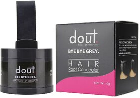 Dout Hair touch-up Powder for Hair and Beard - Temporary Easy Grey Hair Cover for Women and Men Dark Brown and Black.