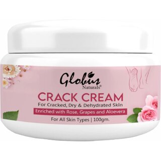                       Globus Naturals Crack Cream For Dry Cracked Heels & Feet | Enriched With Rose|Almonds |Lavende                                              