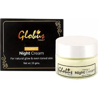                       Globus Naturals Vitamin C Brightening & Whitening Night Cream, For Natural Glow                                              