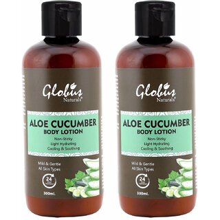                       Globus Naturals Aloe Cucumber Body Lotion For Light Hydration, Cooling ,Soothing                                              