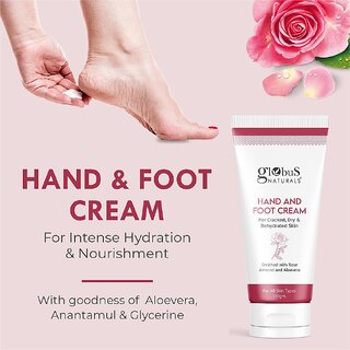 Globus Naturals Nourishing Hand & Foot Cream, Enriched with Rose & Anantmool, For Nourished, Moisturised Hands & Feet, Suitable for All Skin Types 100 gms Globus Naturals Nourishing Hand & Foot Cream, Enriched with Rose & Anantmool, For Nourished, Moisturised Hands & Feet, Suitable for All Skin Types 100 gms