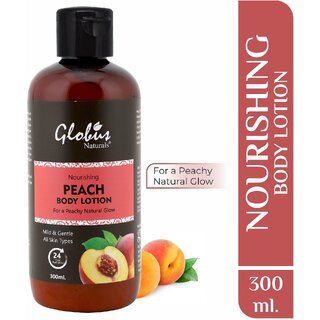                       Globus Naturals Nourishing Peach Body Lotion Enriched with Aloevera,Plum|For Natural Glow 300                                              