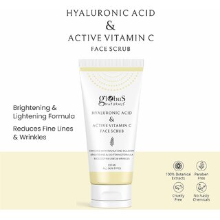                       Globus Naturals Hyaluronic Acid & Vitamin C Anti Ageing Face Scrub                                              