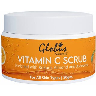                       Globus Naturals Vitamin-C Brightening  Scrub Enriched With PearlKokumAlmondAloeveraNiacinamide                                              