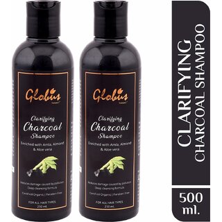                       Globus Naturals Clarifying Charcoal ShampooFor Oily Hair  Scalp Pack Of 2                                              