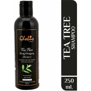 Globus Naturals Tea Tree Daily Purifying Shampoo For Dandruff Prone Hair, Itchy Oily Scalp Globus Naturals Tea Tree Daily Purifying Shampoo For Dandruff Prone Hair, Itchy Oily Scalp