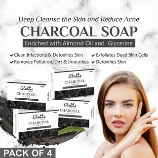                       Globus Naturals Charcoal Soap 100 gm, Set of 4                                              