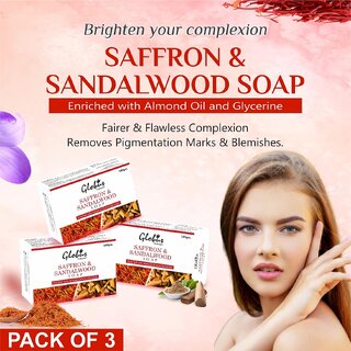                       Globus Naturals Saffron & Sandalwood Soap For Glowing Skin                                              