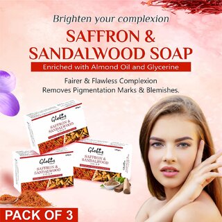                       Globus Naturals Saffron  Sandalwood Soap For Glowing Skin                                              