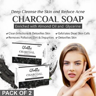                       Globus Naturals Deep Cleaning & Exfoliating Activated Charcoal Soap Enriched With Tea Tree                                              