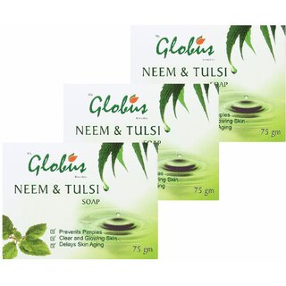                       Globus Naturals  Globus Remedies Neem & Tulsi Soap 75gm, Set of 3                                              