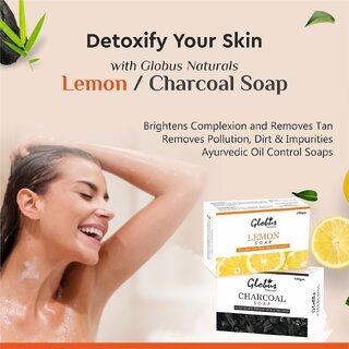 Globus Naturals Refreshing Detoxifying Lemon Charcoal Soap, Brightens Skin (Pack of 2) Globus Naturals Refreshing Detoxifying Lemon Charcoal Soap, Brightens Skin (Pack of 2)