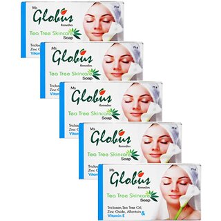                       Globus Naturals Tea Tree Skincare Soap Pack Of 5                                              