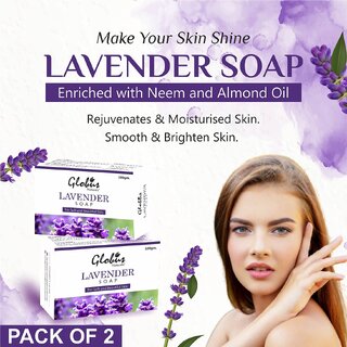                       Globus Naturals Lavender Soap For Soft And Beautiful Skin  (Pack Of 2)                                              