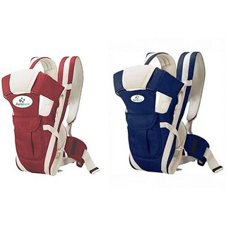 Aurapuro Baby Blue    Maroon Carry Bag Combo Baby Carrier  (Blue-Red, Front Carry Facing In)