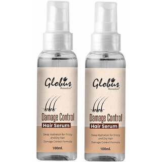                       Globus Naturals Damage Control Hair Serum, For Frizzy Hair, Smoothens Rough Ends, Adds Instant Shine (Pack of 2)                                              