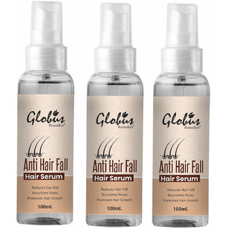                       Globus Naturals Anti-Hair Fall Hair Serum, For Frizzy Hair, Smoothens Rough Ends, Adds Instant Shine (Pack of 3)                                              