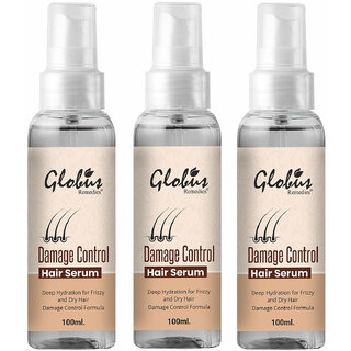 Globus Remedies Damage Control Hair Serum, For Frizzy Hair, Smoothens Rough Ends, Adds Instant Shine,100ml, Set of 3 Globus Remedies Damage Control Hair Serum, For Frizzy Hair, Smoothens Rough Ends, Adds Instant Shine,100ml, Set of 3