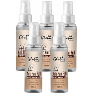                       Globus Naturals Anti-Hair Fall Hair Serum, For Frizzy Hair, Smoothens Rough Ends, Adds Instant Shine (Pack of 5)                                              