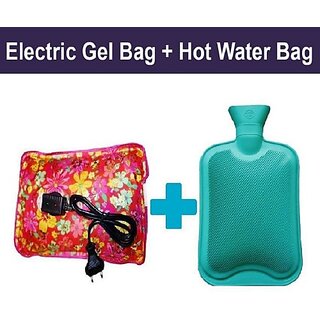                       Aurapuro Electric Warm Heating Gel Bag ,Rubber Hot Water Bottle,Pad For Pain Relief (Multicoloured,Combo Pack Of 2) Electrical  &  Non Electrical 3 L Hot Water Bag  (Multicolor)                                              