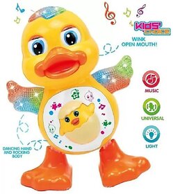 Aurapuro Dancing Duck With Music And 3D Flashing Lights For Babies, Toddlers, Girls And Boys  Perfect Birthday (Return) Gift For Your Baby ,Dancing Duck Toy,Led Lighting Duck Walking ,Musical Sound Toy For Toddlers And Babies, Musical Duck Toy (Multicolo