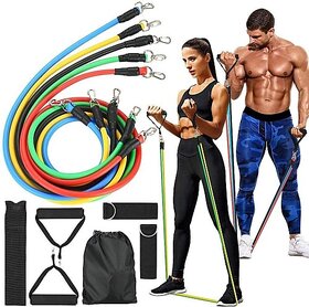 Mazaind Resistance Exercise Bands With Door Anchor, Handles, Waterproof Carry Bag Resistance Tube (Multicolor)