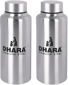 THUNDER 1000 ml Flask (Pack of 2, Silver)