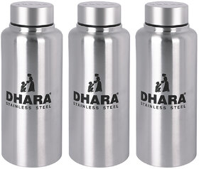 THUNDER 1000 ml Flask (Pack of 3, Silver)