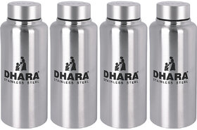 THUNDER 1000 ml Flask (Pack of 4, Silver)