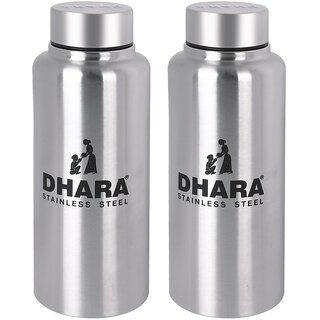                       THUNDER 1000 ml Flask (Pack of 2, Silver)                                              