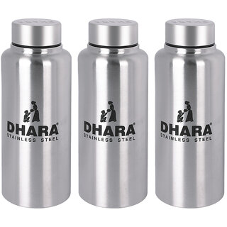                       THUNDER 1000 ml Flask (Pack of 3, Silver)                                              