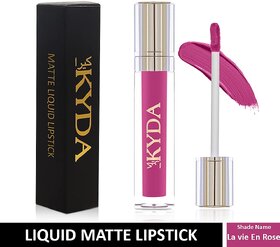 KYDA Non-transfer Beauty matte liquid waterproof long lasting lipstick (8ml, La vie en rose, Purple)