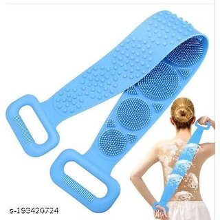 Silicone Body Back Scrubber Double Side Bathing Brush for Skin Deep Cleaning Body Scrubbers  Brushes