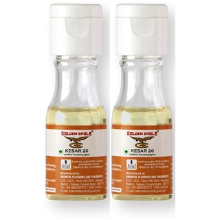 Golden Eagle Kesar Essence Flavors Making Cakes, Cookies Liquid Food Essence Pack Of 2 (40 ml) Golden Eagle Kesar Essence Flavors Making Cakes, Cookies Liquid Food Essence Pack Of 2 (40 ml)